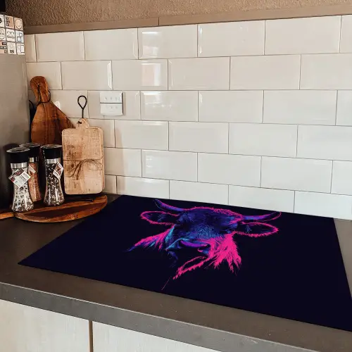 Stier - Neon - Zwart - Kleur Inductie beschermer vinyl 3mm klein -sfeer3