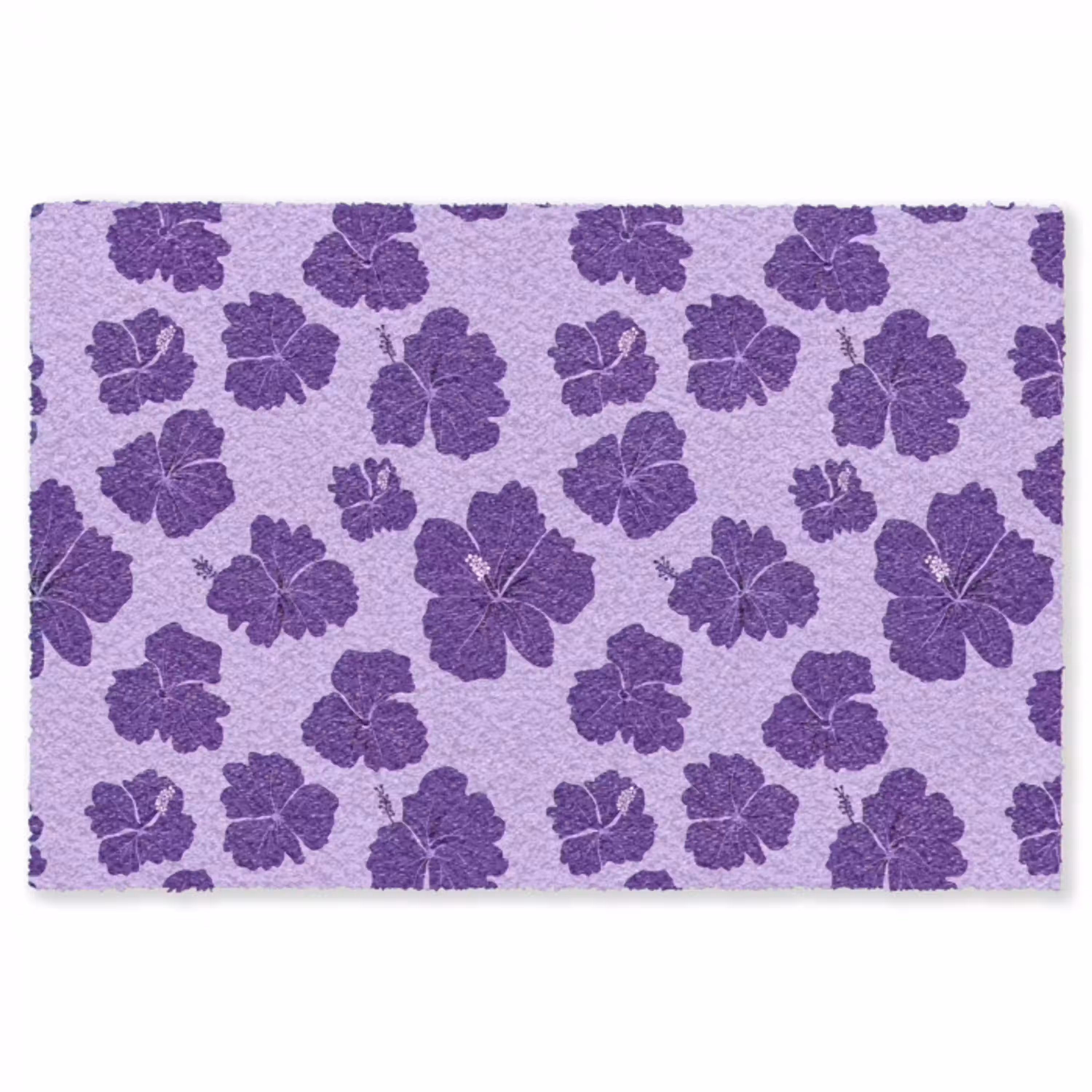 Hibiscus - Bloemen - Paars Vloerkleed Rechthoek klein 1091 -3d