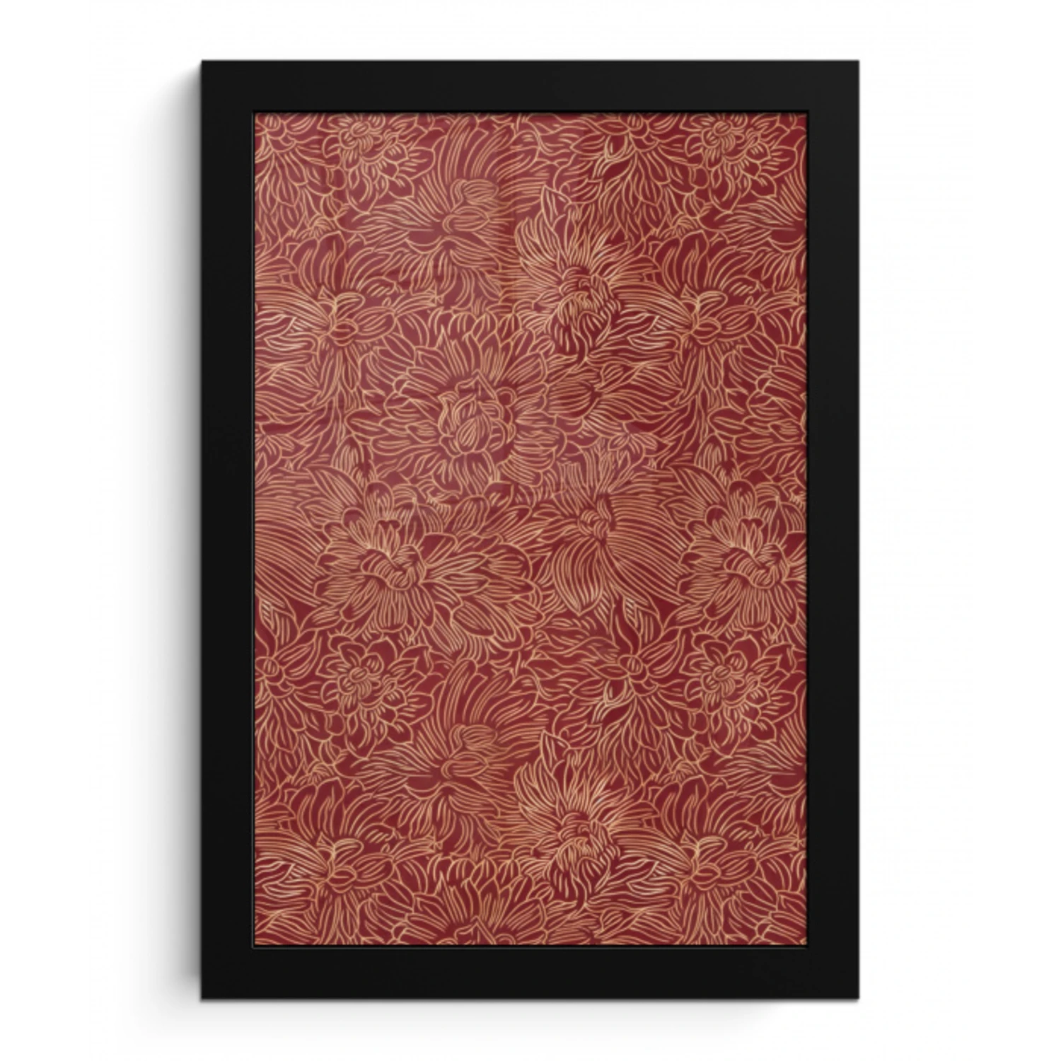 Bloemen - Motief - Rood fotolijst zwart zonder passe partout klein 224 -3d