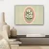 Bloemen - Illustratie - Geruit - Groen canvas 2cm klein -sfeer6