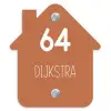 Terracotta - Modern Naambord Huisje klein -3d