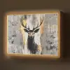 Abstract - Hert - Gewei - Goud Light Box met batterij (Wandlamp) middel -z3d_website