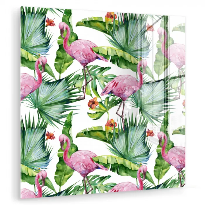 Bladeren - Flamingo - Bloemen - Jungle plexiglas 5mm klein -zzzproduct_nieuw