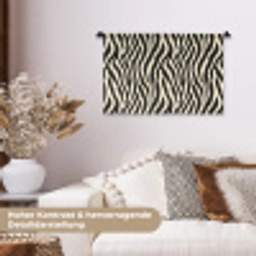 Zebra - Print - Klassiek - Zwart Wandkleed katoen klein 269 -tsfeer1_DE