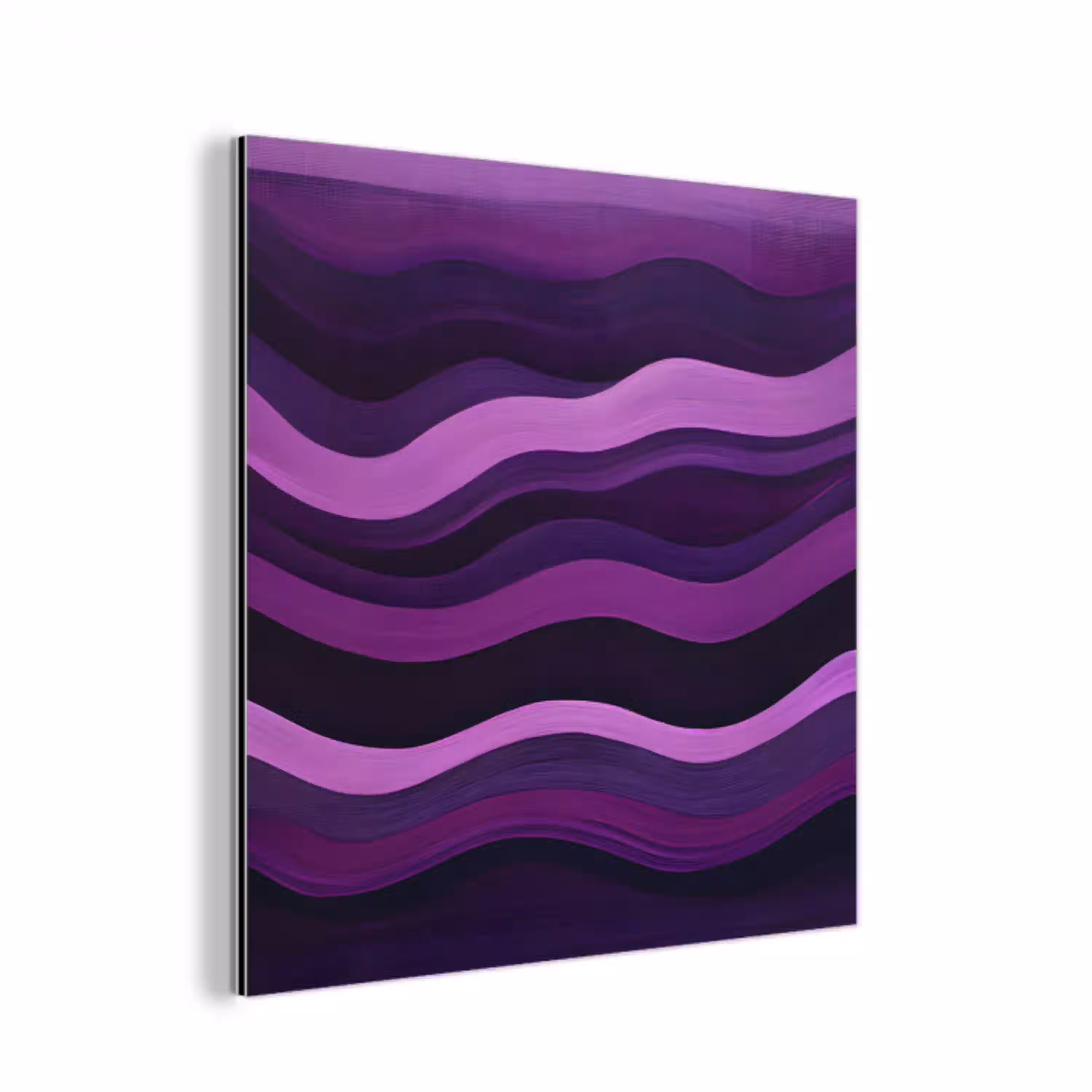 Lijnen - Golven - Paars - Abstract aluminium wit klein -3d