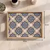 Floraal - Ornament - Blauw Dienblad Rechthoek middel 911 -USP_Formaat