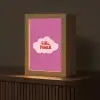 Girl power - Wolk - Roze Light Box met kabel (Tafellamp) klein -z3d_website