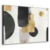 Goud - Rechthoeken - Cirkels - Abstract Textielframe zwart klein -3d