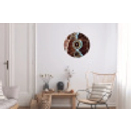 Vleugels - Vlinder - Blauw Wandcirkel aluminium klein -woonkamer