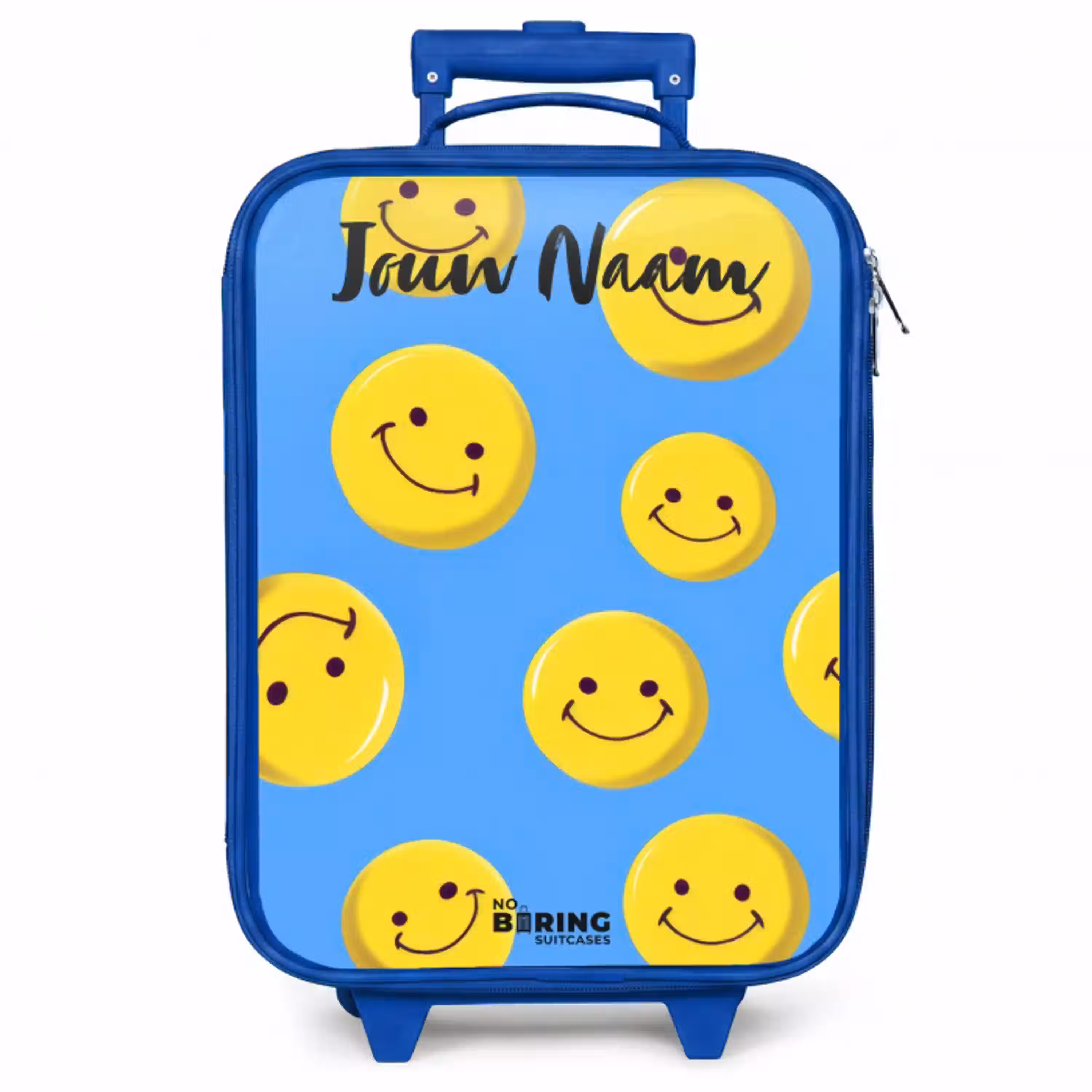 Vrolijke smileyregen Kinderkoffer - Blauw klein -zzz_website3d