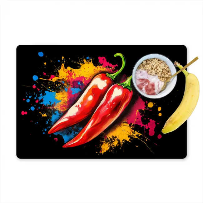 Peper - Graffiti - Verf - Abstract - Modern - Kleurrijk Placemat vinyl groot -zzzproduct_Kitchenyeah-website