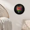 Felgekleurd - Bloemen - Vaas Wandcirkel kunststof plaat 5mm dik klein -sfeer5