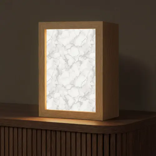 Wit - Marmer - Grijs Light Box met kabel (Tafellamp) klein 925 -z3d_website