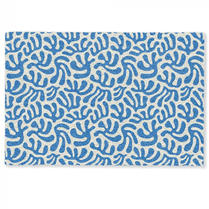 Blauw - Abstract - Bladeren - Patroon Deurmat klein 898 -zkaufland3d
