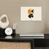 Zwarte kolibrie - Bloem - Gouden cirkel poster papier klein -sfeer1