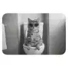 Kat - Telefoon - Toilet - Zwart - Wit WCmat klein -3d