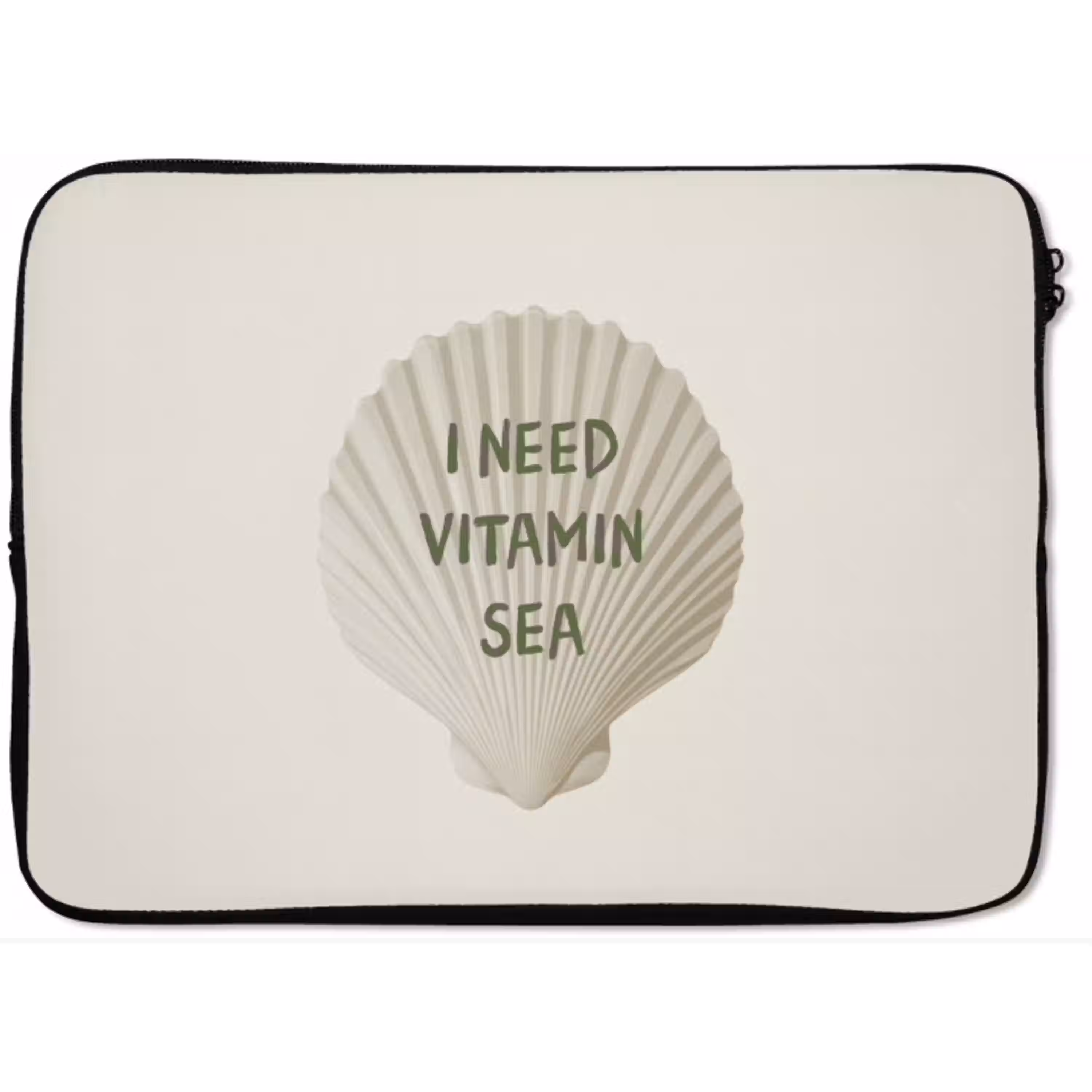 Schelp - Quote - Groen laptophoes neopreen klein -zkaufland3dotto