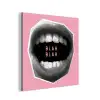 Mond - BLAH BLAH - Roze aluminium wit klein -3d