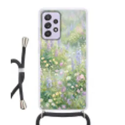 Bloemenveld - Heuvels - Kleurrijk Hoesje Samsung Galaxy A52 5G met koord klein -3d