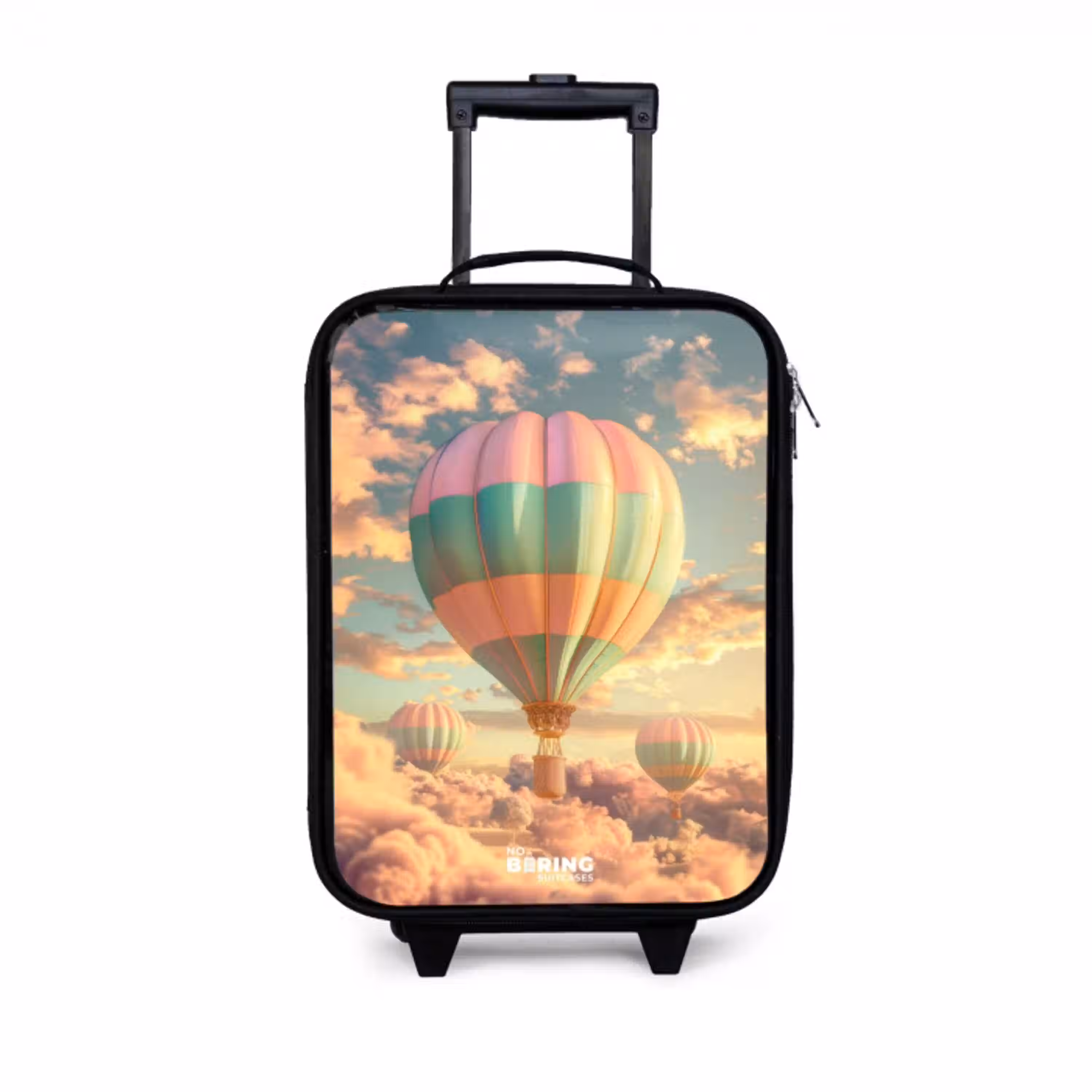 Pastel skyliner Kinderkoffer - Zwart klein -3d