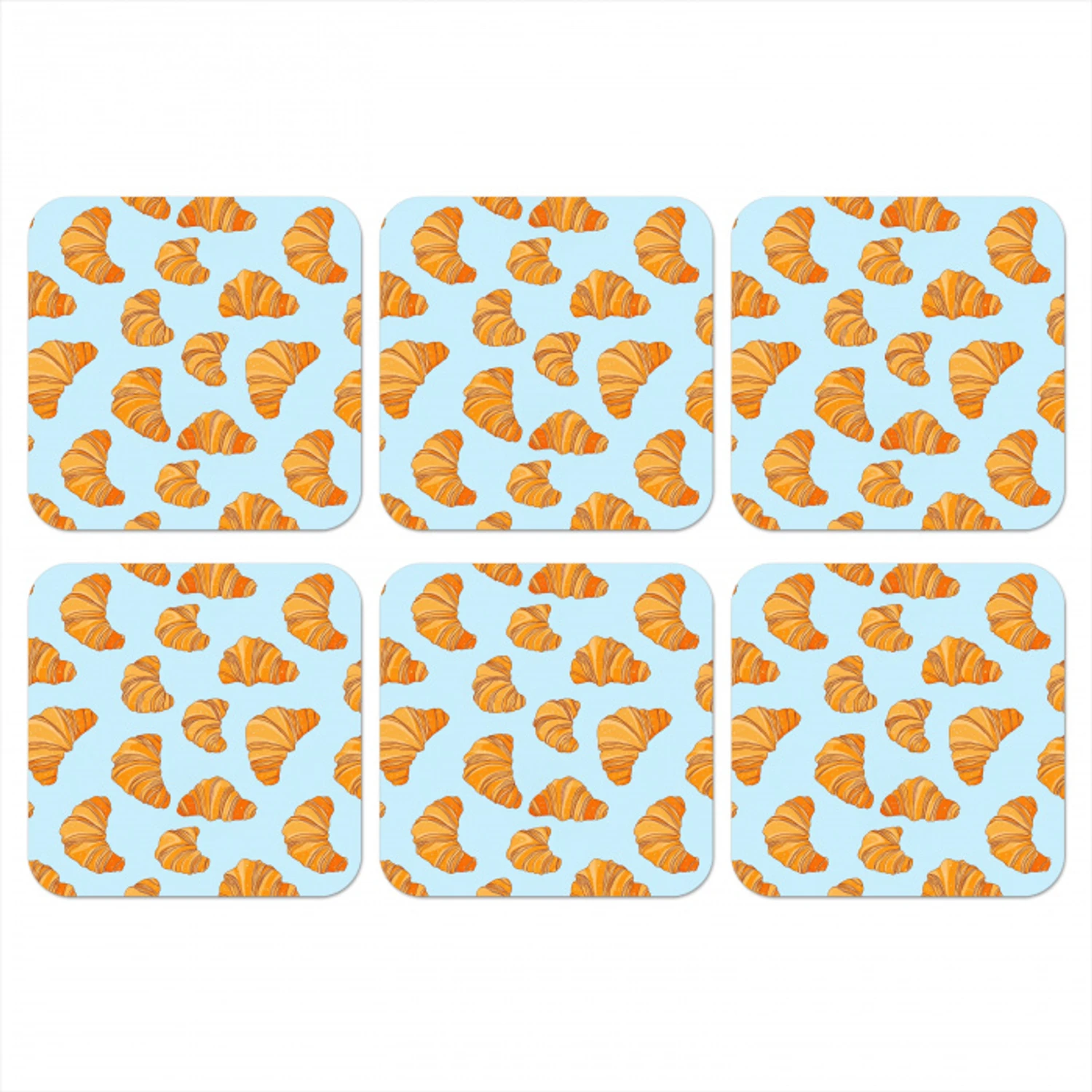 Croissant - Speels - Blauw onderzetter kurk middel 366 -3d