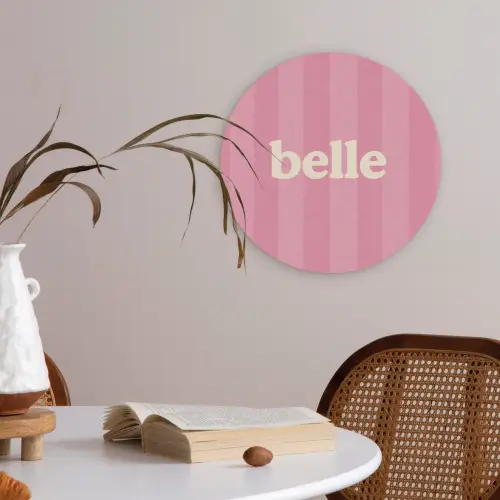 Roze - Gestreept - Belle Akoestische PET Vilt - Rond klein -sfeer3