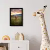 Longhorn - Landschap - Zonsondergang fotolijst zwart zonder passe partout klein -usfeer4_kinderkamer