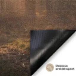 Hert - Bos - Mistig - Natuur - Goud Deurmat klein -antislip_FR