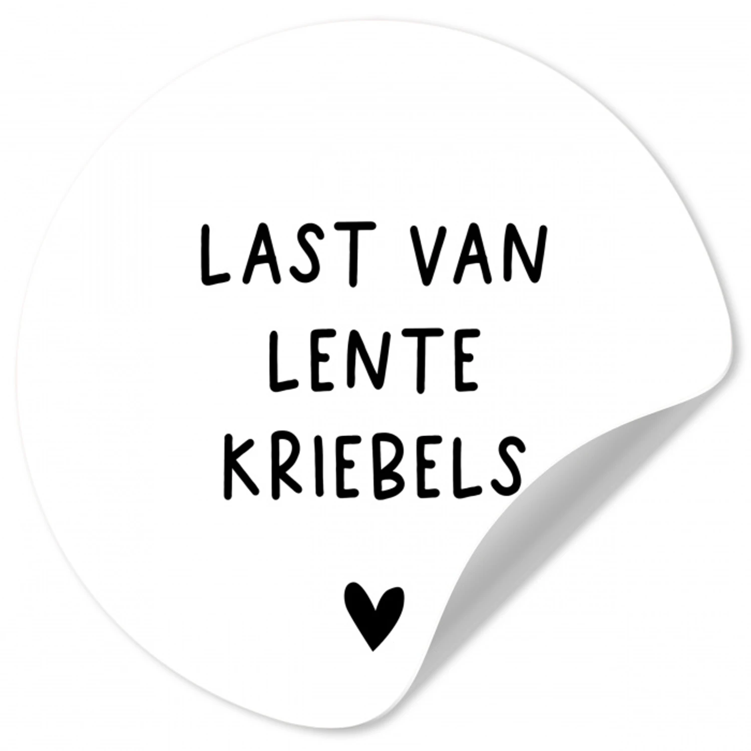 Last van lentekriebels - Spreuken - Quotes Wandcirkel behangsticker klein -3d