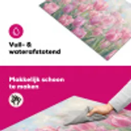 Tulpen - Veld - Lente - Roze Inductie beschermer vinyl 3mm klein -wsfeer6_website