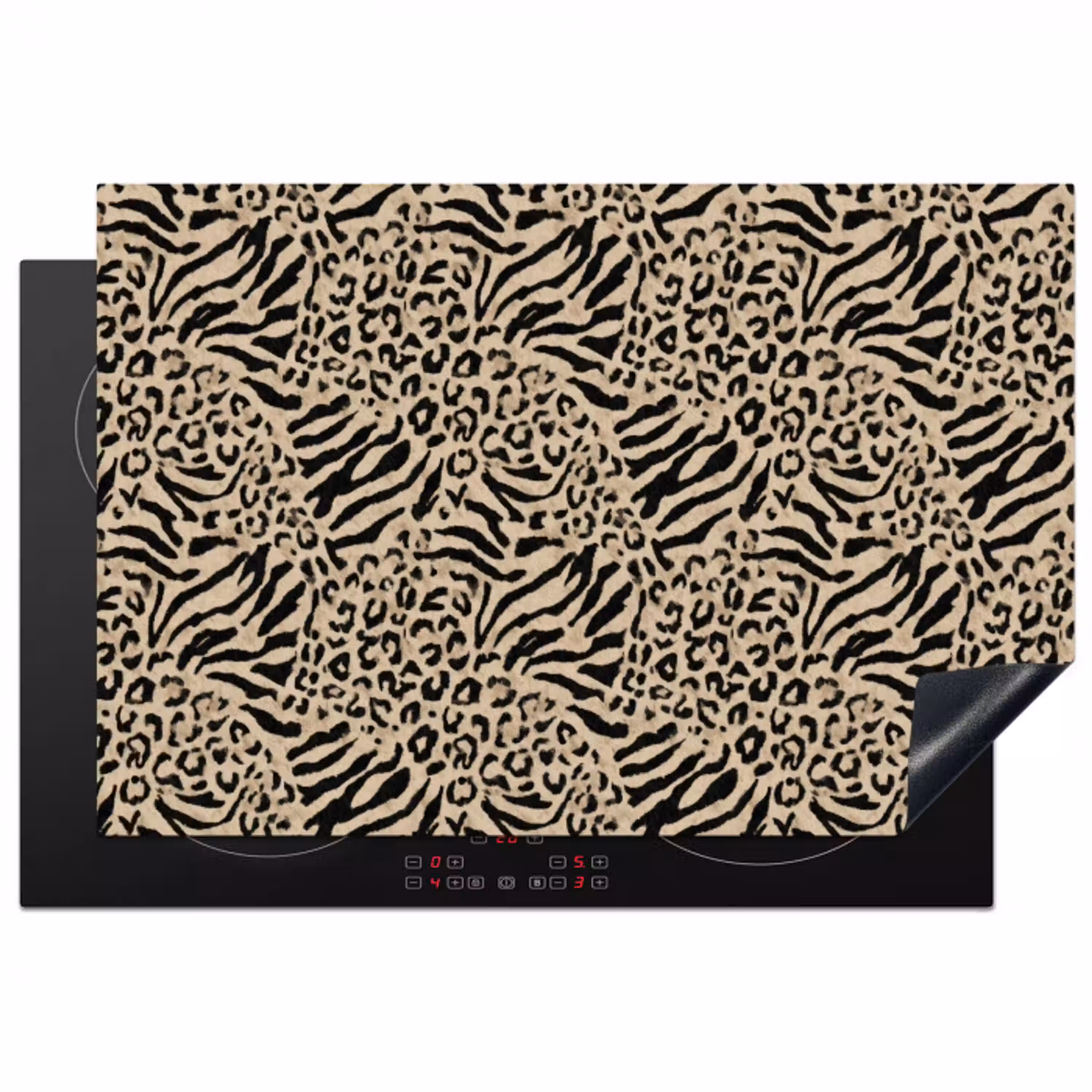 Giraf - Zebra - Motief - Bruin Inductie beschermer vinyl 3mm klein 276 -3d
