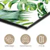 Inductie beschermer - Tropical - Bladeren - Jungle - Inductie mat aluminium wit klein -closeup_NL
