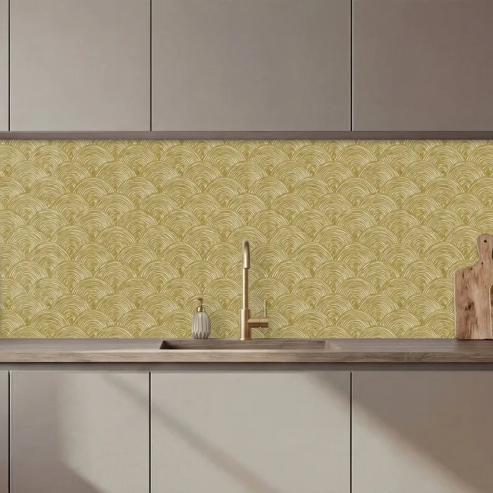 Waaier - Geometrisch - Groen keuken achterwand 2 middel 871 zz_3dshopping