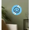 Smiley - Blauw - Bliksem Wandcirkel behangsticker klein -sfeer2