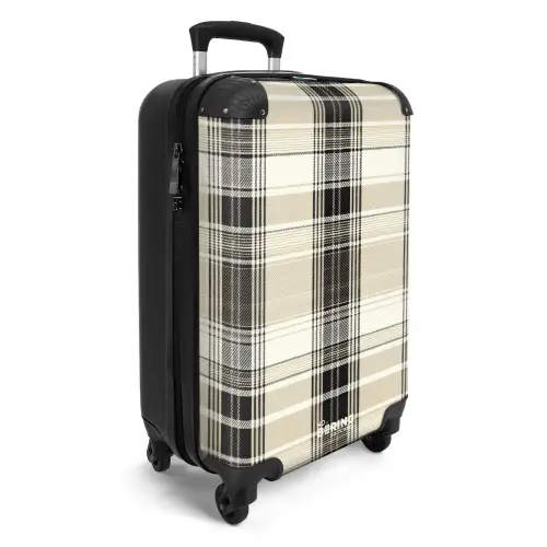 Klassiek geruit patroon in beige NBS - Handbagage koffer - Kinderen Unisex middel -productfoto_3d