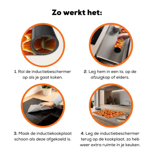 Sinaasappels - Oranje - Gesneden Inductie beschermer vinyl 3mm klein 276 -zzzzzzz-td-werking