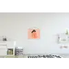 Meisje - Deken - Gestreept - Oranje textielposter latten blank klein -kinderkamer