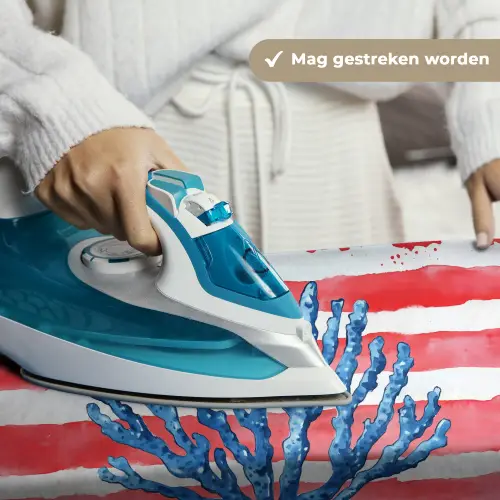 Koraal - Verfstructuur - Rood - Blauw Wandkleed katoen klein -sfeer9