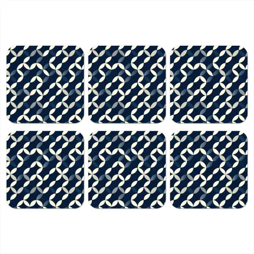 Abstract - Patroon - Blauw onderzetter kurk middel 366 -3d