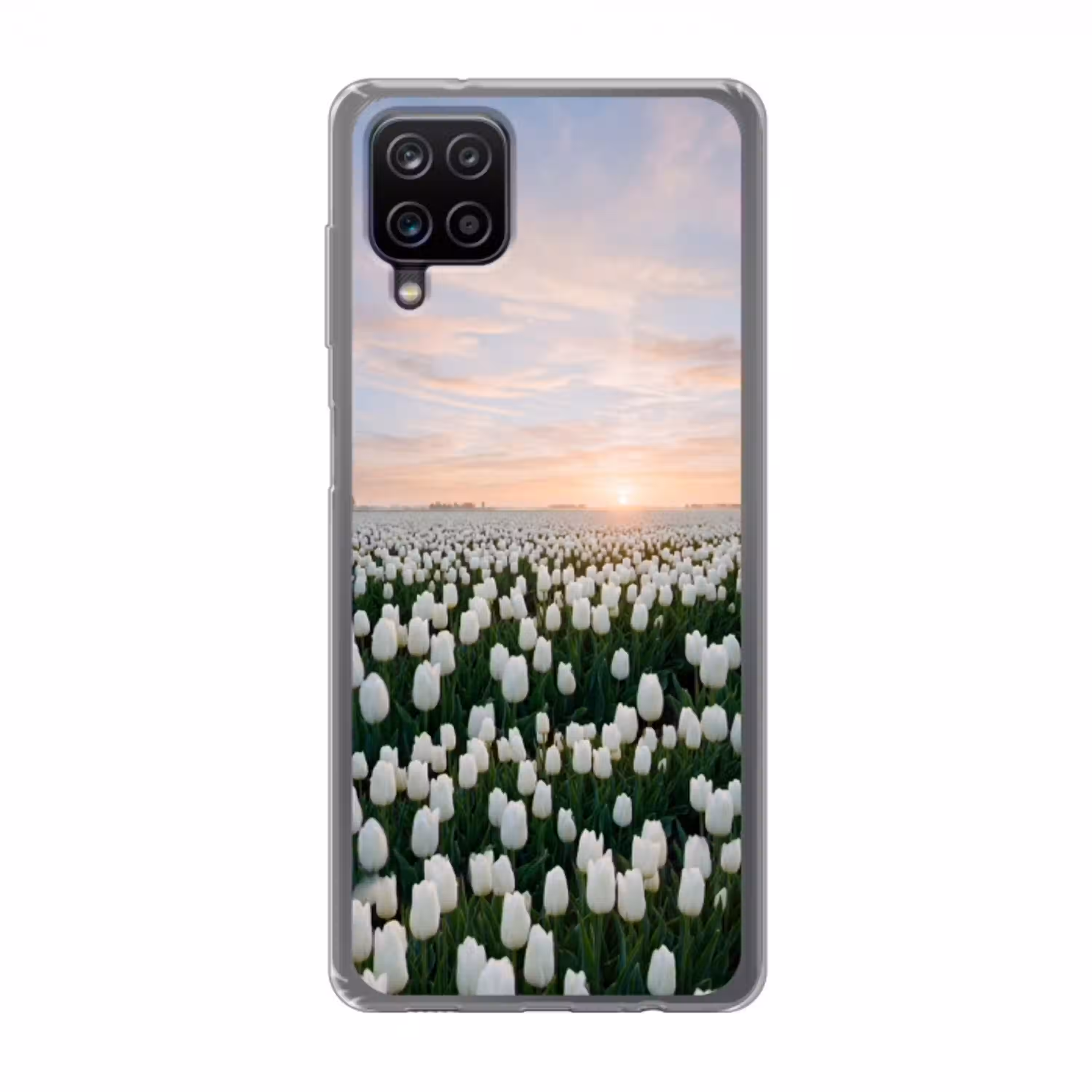 Tulpen - Landschap - Wit Telefoonhoesje Samsung Galaxy A12 klein -3d