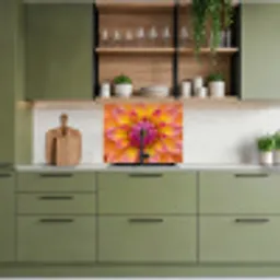 Dahlia - Bloem - Oranje keuken achterwand 2 middel -sfeer3