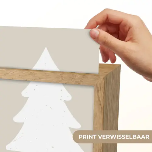 Japandi - Kerstboom - Beige - Kerstversiering Light Box met kabel (Wandlamp) klein -USP_websiteprintNL