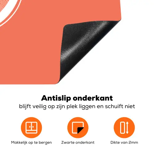 Watermeloen - Lijnen - Koraalrood Inductie beschermer vinyl 3mm klein -zzzzzzz-td-onderkant