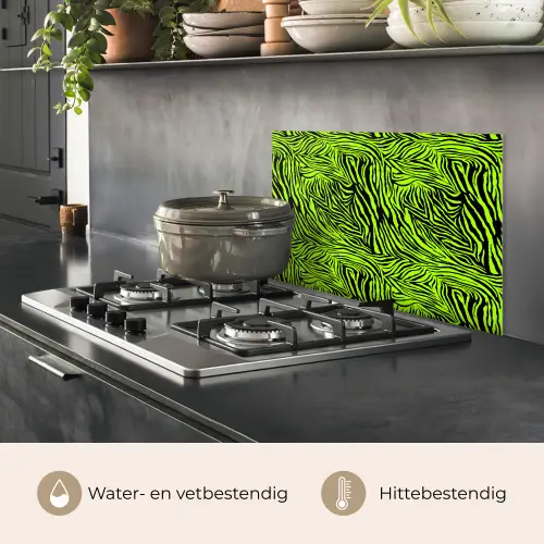 Groen - Zwart - Zebra keuken achterwand spatscherm klein 900 -usp_NL