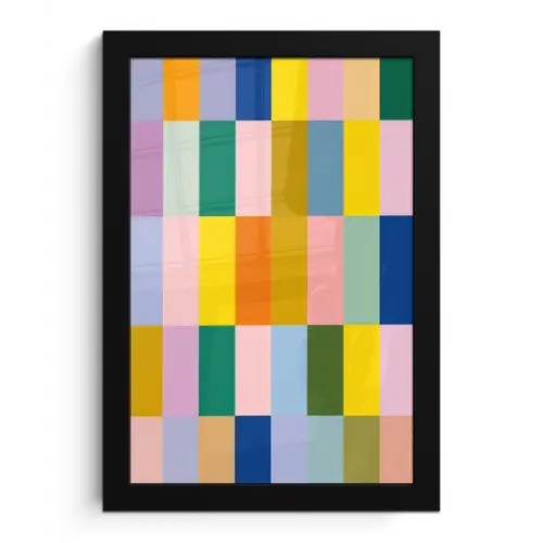 Stroken - Blauw - Patroon - Abstract fotolijst zwart zonder passe partout klein -3d