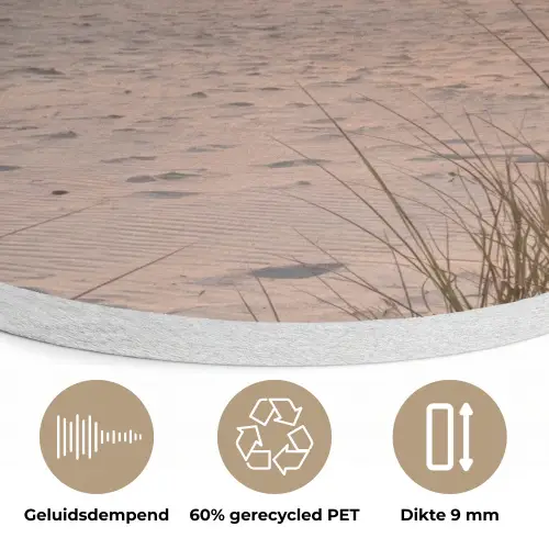 Zonsondergang - Duinen - Zee Akoestische PET Vilt - Rond klein -closeup_NL