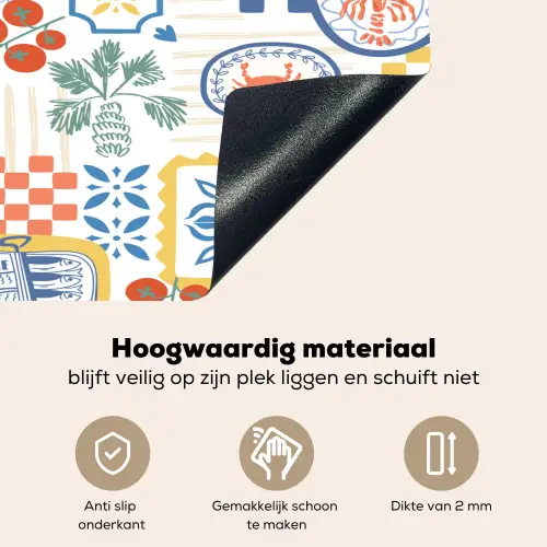 Zee - Sfeer - Tomaat -  Mozaïek Inductie beschemer met haakjes klein 777 -ky-onderkant-nl