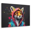 Graffiti - Vos - Jas - Pop art - Dieren Textielframe zwart klein -3d