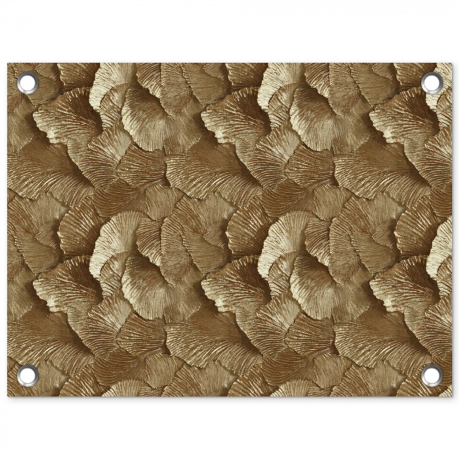 Organisch - Patroon - Bladeren - Goud tuinposter los doek klein 239 -3d