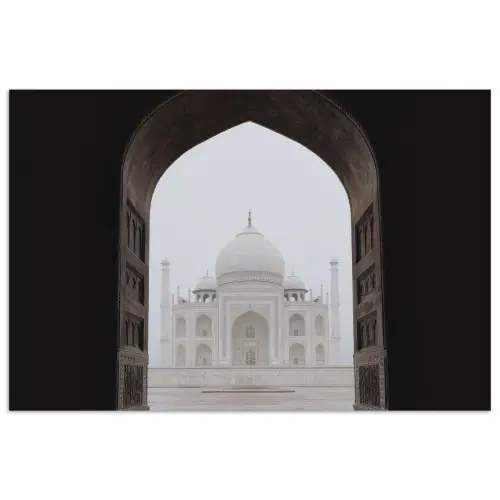 Donkere poort - Symmetrische koepel - Minaretten poster papier klein -3d